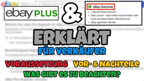 ebay voraussetzungen bei verkauf.